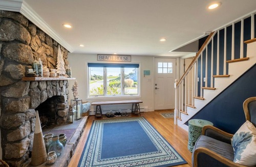 Hull House | Waterfront Beach House w/bay views, hot tub, private beach, bikes, & firepit!