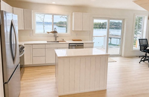 Pleasant Point Cottage | “Waterfront cabin w/private deck overlooking the ocean & amazing sunset views.”
