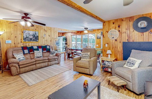 West Newfield House | Waterfront home with kayaks, paddleboat, swimming beach access, alfresco dining
