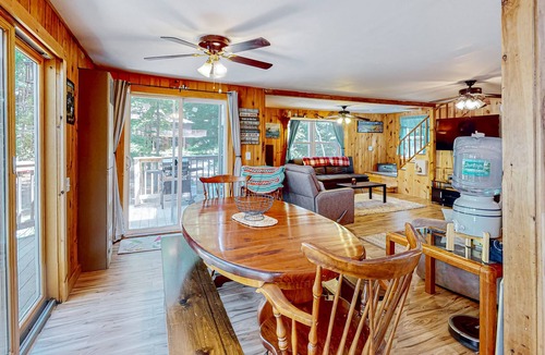 West Newfield House | Waterfront home with kayaks, paddleboat, swimming beach access, alfresco dining