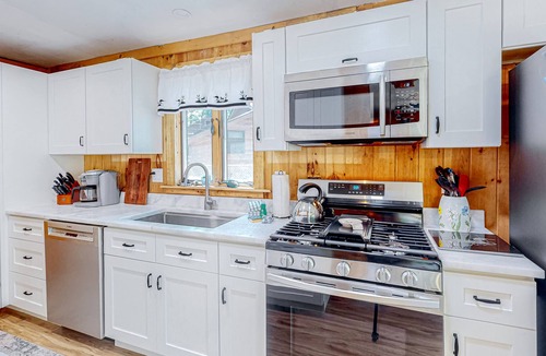 West Newfield House | Waterfront home with kayaks, paddleboat, swimming beach access, alfresco dining