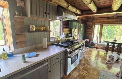 West Stockbridge House | Waterfront log cabin down a private dirt road next to Tanglewood