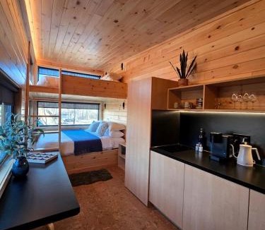 Quakertown House | Willow: Modern Eco-Pod Retreat in Pennsylvania Forest in a Tiny Cabin with Scenic Views