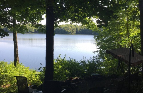 Bliss RV Rental | Woodsy campground , trails, pool, hot tub, showers , beach , play ground, movies