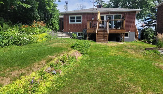 Charming central home with private sauna, yard and deck.
