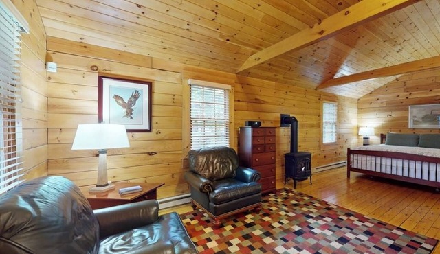 Comfortable dog-friendly cabin with fireplace & kitchenette near hiking trails