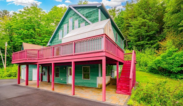 Dog-friendly house among the trees near skiing with wood stove & washer/dryer