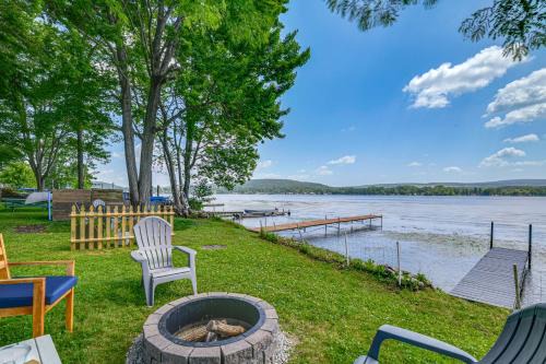 Fire Pit, Private Dock! Lamoka Lake Retreat