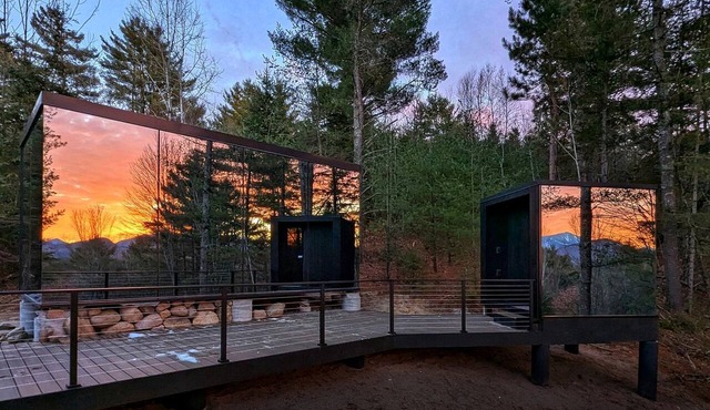 Gorgeous Scandinavian Mirror Glass Cabin in the Adirondacks for an Unforgettable Getaway in Jay, New York
