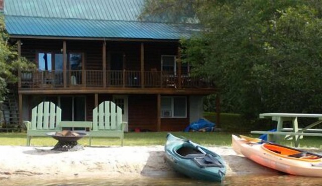 Log Cabin 4 Br W/375 Ft from Lakefront Private 1 Acres Sleeps 8 Wifi Cable