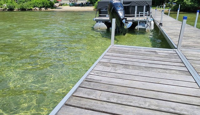 Luxury Lake House with Sandy Beach, 90' Dock & Panoramic Lake Views