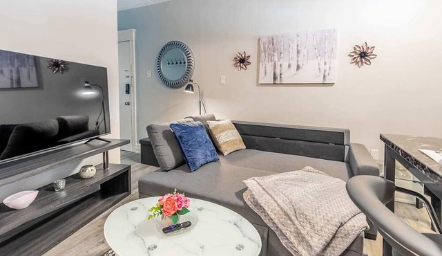 Modern 2BR Apt with King Bed and Netflix in Hamilton