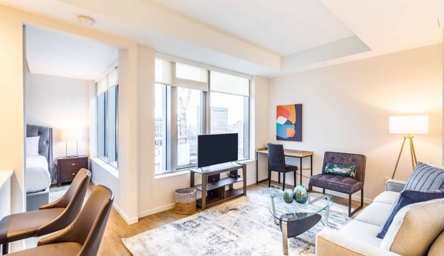 Modern Apt with City Views and Gym in Boston