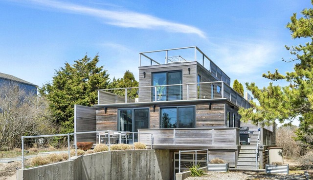 Modern beachfront home, stunning Atlantic ocean views, rooftop terrace,.