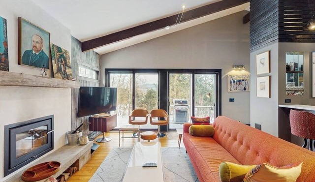 Mtn-view home with private hot tub, deck, outdoor shower, grill, & wood stove