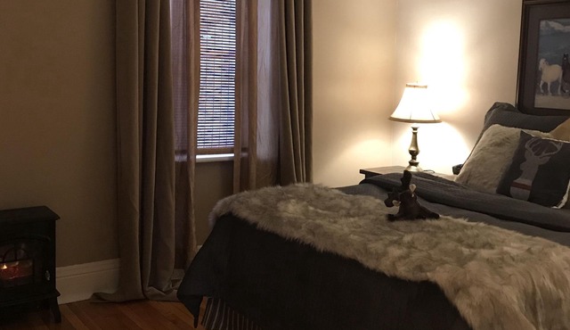 Northern Comfort is a cozy upper suite with essentials for a feel-at-home stay