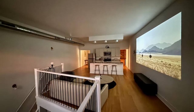 Private Cinematic Loft, Café Downstairs, Quiet Workspace with 1.5 Bath in Lockport
