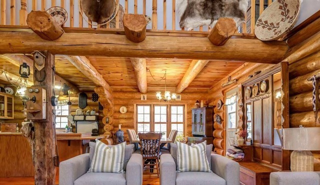 Private, relaxing waterfront log cabin
