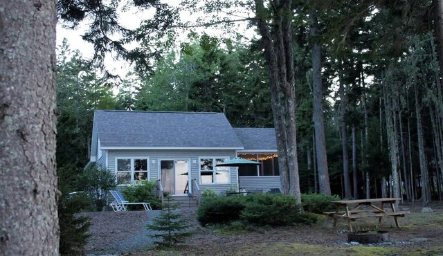 Romantic Waterfront Cottage with Private Beach & Fireplace Near Hancock, Maine