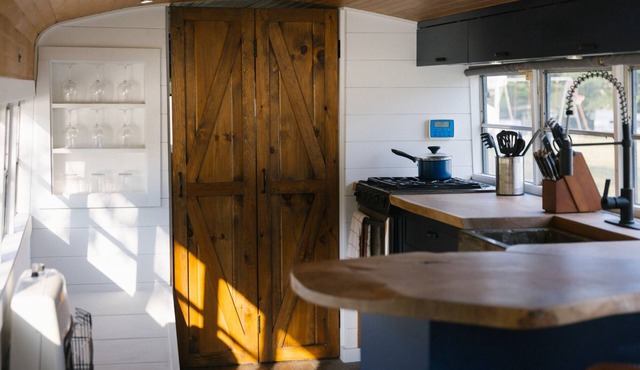 Route 6 Campground presents: Tiny home | One bedroom Schoolbus