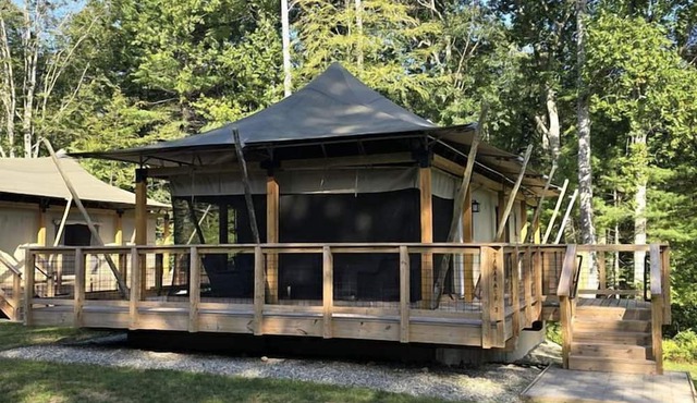 Safari Tent Glamping with Firepit & Screened Porch in Voluntown, Connecticut