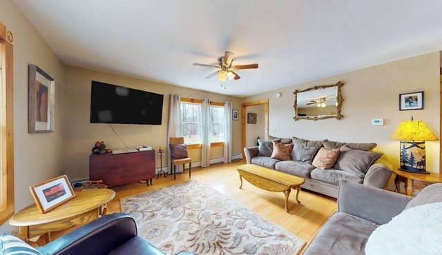 Serene dog-friendly nature retreat with large deck - near skiing, hiking & golf