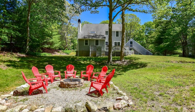 Spacious Stone Fire Pit Game Room!