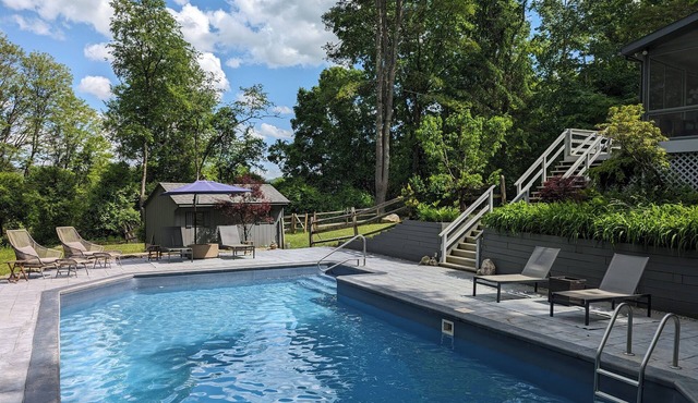 Stunning Great Barrington Oasis with w/Pool, Deck, Firepit, Nature Trail