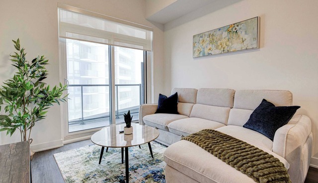 Stylish Downtown Suite with Patio & City Views