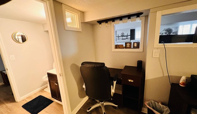 Warm and cozy basement.