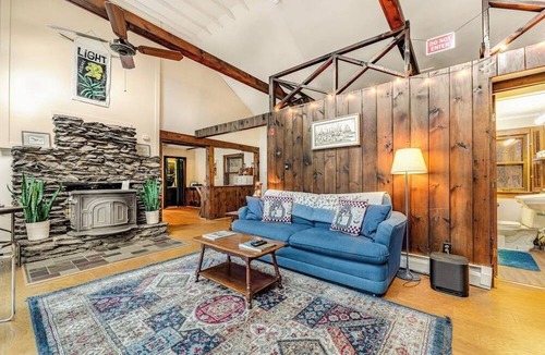 Killington House | Dog-friendly cabin with forest setting, woodstove & deck - near Killington